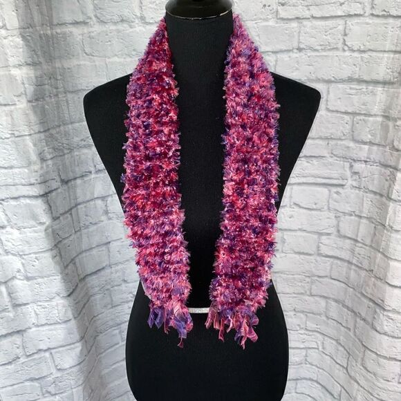Handmade multicolor scarf with end fringe - Picture 1 of 5